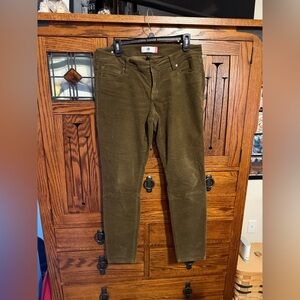 CAbi Women's Corduroy Pants in Olive Green